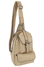 Load image into Gallery viewer, Buckle Pocket Sling Bag Backpack
