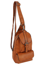 Load image into Gallery viewer, Buckle Pocket Sling Bag Backpack
