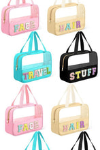 Cargar imagen en el visor de la galería, Chenille Letter Clear Travel Bag Luggage Makeup
