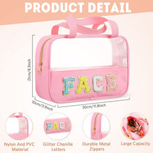 Cargar imagen en el visor de la galería, Chenille Letter Clear Travel Bag Luggage Makeup
