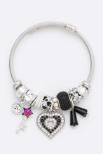 Cargar imagen en el visor de la galería, Crystal Heart Mix Charm Cable Bracelet
