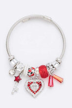 Cargar imagen en el visor de la galería, Crystal Heart Mix Charm Cable Bracelet
