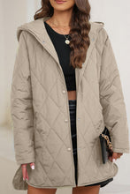 Cargar imagen en el visor de la galería, Snap Down Long Sleeve Quilted Winter Coat
