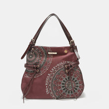 Cargar imagen en el visor de la galería, Nicole Lee USA Side Braided Tassel Inlaid Rhinestone Embroidery Hobo Bag

