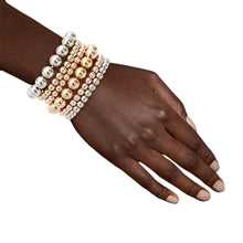 Load image into Gallery viewer, 6 Pcs Mixed Metal Ball Bead Bracelets
