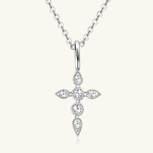 Cargar imagen en el visor de la galería, 925 Sterling Silver Moissanite Cross Pendant Necklace
