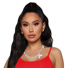 Load image into Gallery viewer, Iced Silver Butterfly Cuban Chain Set
