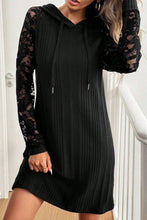 Load image into Gallery viewer, Lace Patchwork Long Sleeve Hooded Dress
