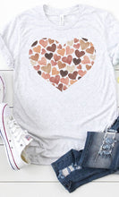 Load image into Gallery viewer, Watercolor Hearts Earthy Pink &amp; Brown Graphic Tee
