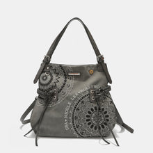 Cargar imagen en el visor de la galería, Nicole Lee USA Side Braided Tassel Inlaid Rhinestone Embroidery Hobo Bag

