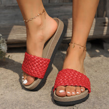Cargar imagen en el visor de la galería, PU Leather Woven Platform Sandals
