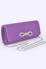 Cargar imagen en el visor de la galería, Rhinestone Bow Satin Clutch Bag
