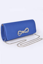 Cargar imagen en el visor de la galería, Rhinestone Bow Satin Clutch Bag
