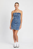 BUTTON DOWN TUBE DENIM DRESS