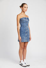 Load image into Gallery viewer, BUTTON DOWN TUBE DENIM DRESS
