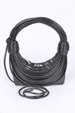 Metallic Layer Roping Top Handle Bag
