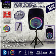 Load image into Gallery viewer, Naxa Portable 15 Inch BT Party Speaker w Lights
