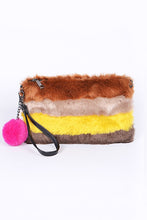 Cargar imagen en el visor de la galería, Faux Fur Convertible Wristlet Crossbody Swing Bag
