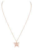 Butterfly CZ Pendant Stainless Steel Necklace