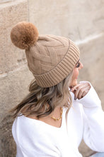 Load image into Gallery viewer, Chunky Knit Fur Pom Beanie
