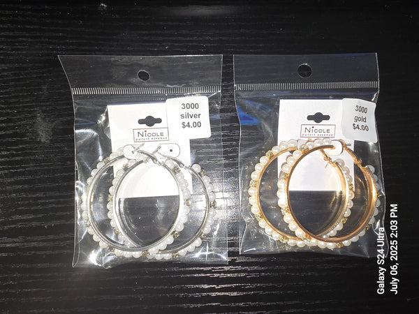 3000 - Pearl Hoops