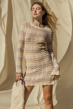 Load image into Gallery viewer, Round Neck Bell Sleeve Sweater Dress
