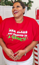 Cargar imagen en el visor de la galería, Mrs. Claus But Married to A Grinch Graphic T-Shirt
