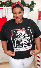 Load image into Gallery viewer, Skeleton Season&#39;s Greetings Graphic T-Shirt
