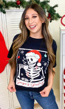 Load image into Gallery viewer, Skeleton Season&#39;s Greetings Graphic T-Shirt
