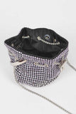 Rhinestone Top Handle Crossbody Swing Clutch Bag