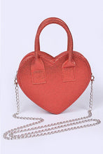 Cargar imagen en el visor de la galería, Glitter Top Handle Heart Shape Swing Bag
