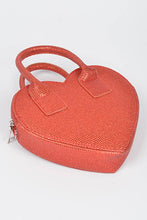 Cargar imagen en el visor de la galería, Glitter Top Handle Heart Shape Swing Bag
