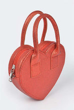 Cargar imagen en el visor de la galería, Glitter Top Handle Heart Shape Swing Bag

