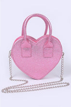 Cargar imagen en el visor de la galería, Glitter Top Handle Heart Shape Swing Bag
