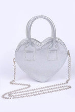 Cargar imagen en el visor de la galería, Glitter Top Handle Heart Shape Swing Bag
