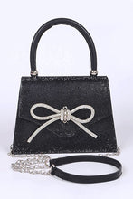 Cargar imagen en el visor de la galería, Rhinestone Bow Tie Iconic Top Handle Clutch
