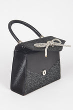 Cargar imagen en el visor de la galería, Rhinestone Bow Tie Iconic Top Handle Clutch
