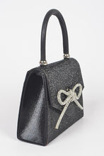 Cargar imagen en el visor de la galería, Rhinestone Bow Tie Iconic Top Handle Clutch
