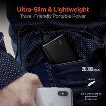 Load image into Gallery viewer, Hypergear 20000mAh 20W PD and USB Power Bank
