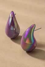 Cargar imagen en el visor de la galería, hollow puffy color coating teardrop earrings
