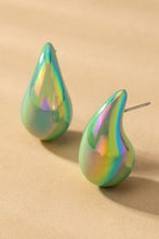 Cargar imagen en el visor de la galería, hollow puffy color coating teardrop earrings
