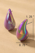 Cargar imagen en el visor de la galería, hollow puffy color coating teardrop earrings
