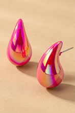 Cargar imagen en el visor de la galería, hollow puffy color coating teardrop earrings
