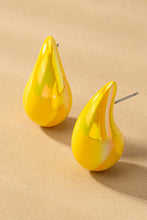 Cargar imagen en el visor de la galería, hollow puffy color coating teardrop earrings
