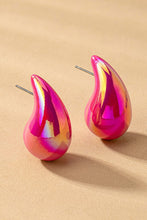 Cargar imagen en el visor de la galería, hollow puffy color coating teardrop earrings
