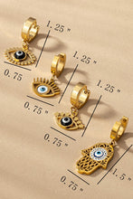 Load image into Gallery viewer, waterproof stainless steel evil eye drop huggie

