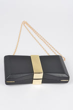 Cargar imagen en el visor de la galería, Gold Trim Iconic Bow Inspired Box Clutch
