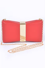 Cargar imagen en el visor de la galería, Gold Trim Iconic Bow Inspired Box Clutch

