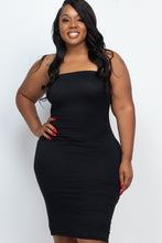 Load image into Gallery viewer, Plus Size Solid Strapless Tube Bodycon Midi Dress

