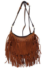 Load image into Gallery viewer, Fringe Hobo Crossbody Bag
